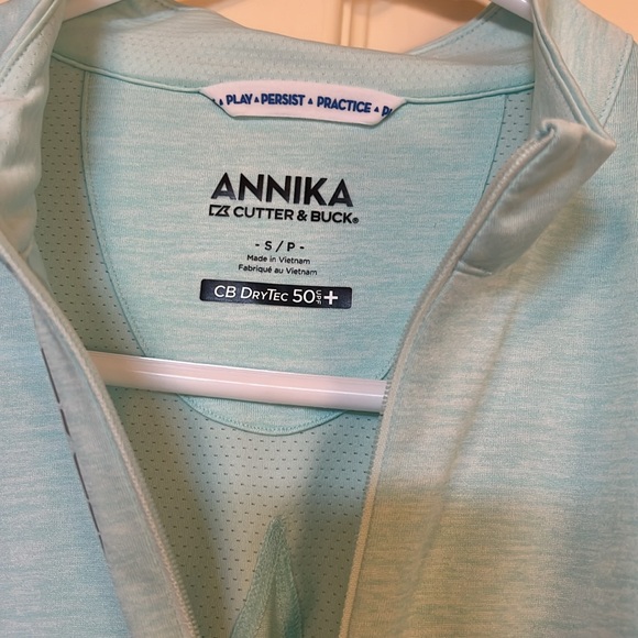 EUC Mint Annika for Cutter n Buck 1/4 Zip Pullover Size S - Picture 3 of 4